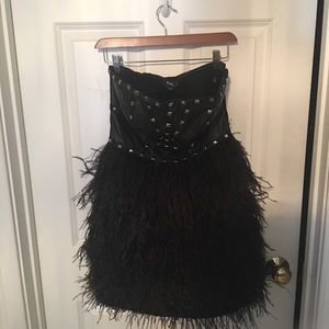 Bebe feather dress